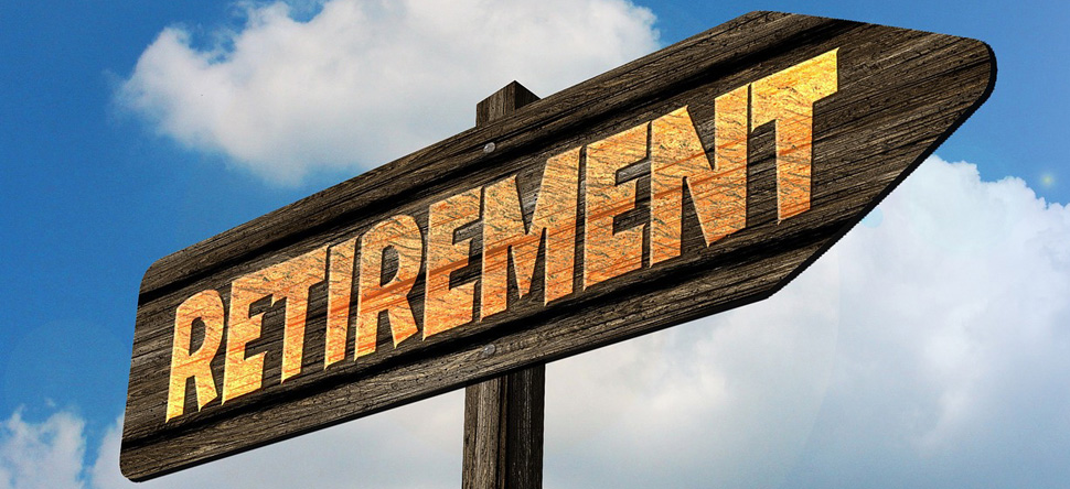arrow sign that says retirement